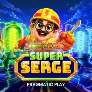 Tampilan antarmuka permainan slot Super Serge dengan tema teknisi robot