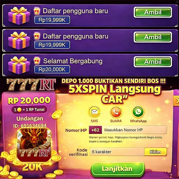 777RT Bonus Member Baru 100%
